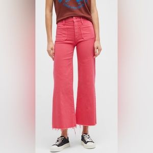 MOTHER Patch Pocket Roller Ankle Fray in Geranium sz 28 *never worn*